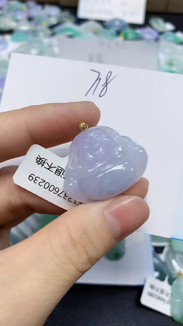 颈饰18K金镶嵌翡翠天然缅甸翡翠A货翡翠百元以上9元证书费自理
