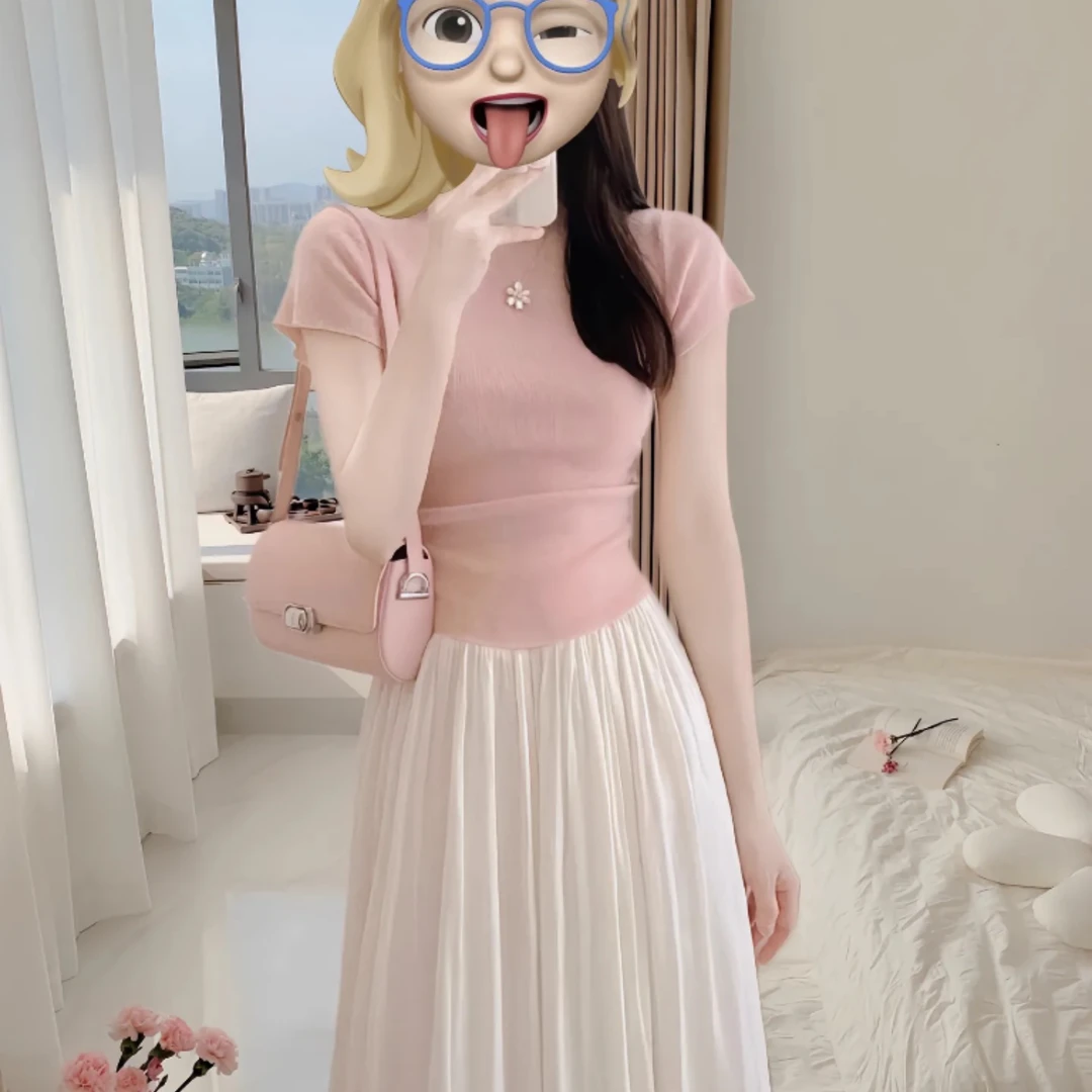 夏季女装洋气时髦半身裙子两件套高级感甜美修身显瘦穿搭一整套装