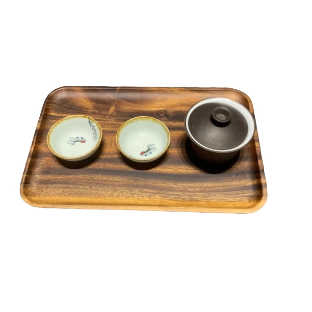 胡桃木简约实木茶托盘家用长方形原木质摆盘茶盘日式茶道圆形竹制