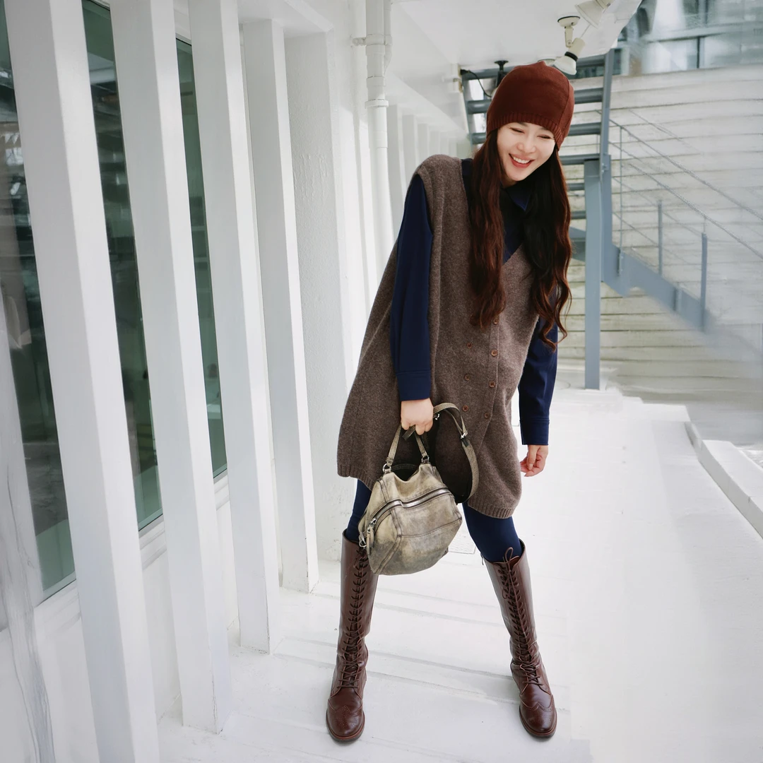 璇之恋·王璇雪国文艺背心王璇原创设计