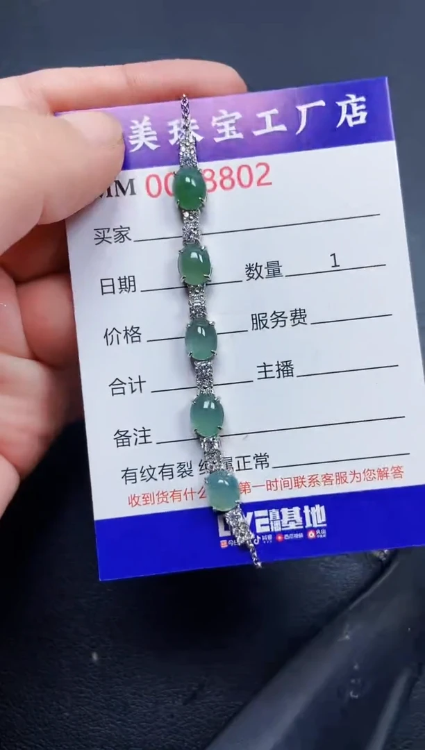 翡翠银S925镶嵌颈饰8802