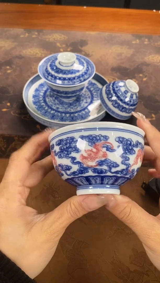 【闪购商品】《繁色》柴窑柴烧青花单杯