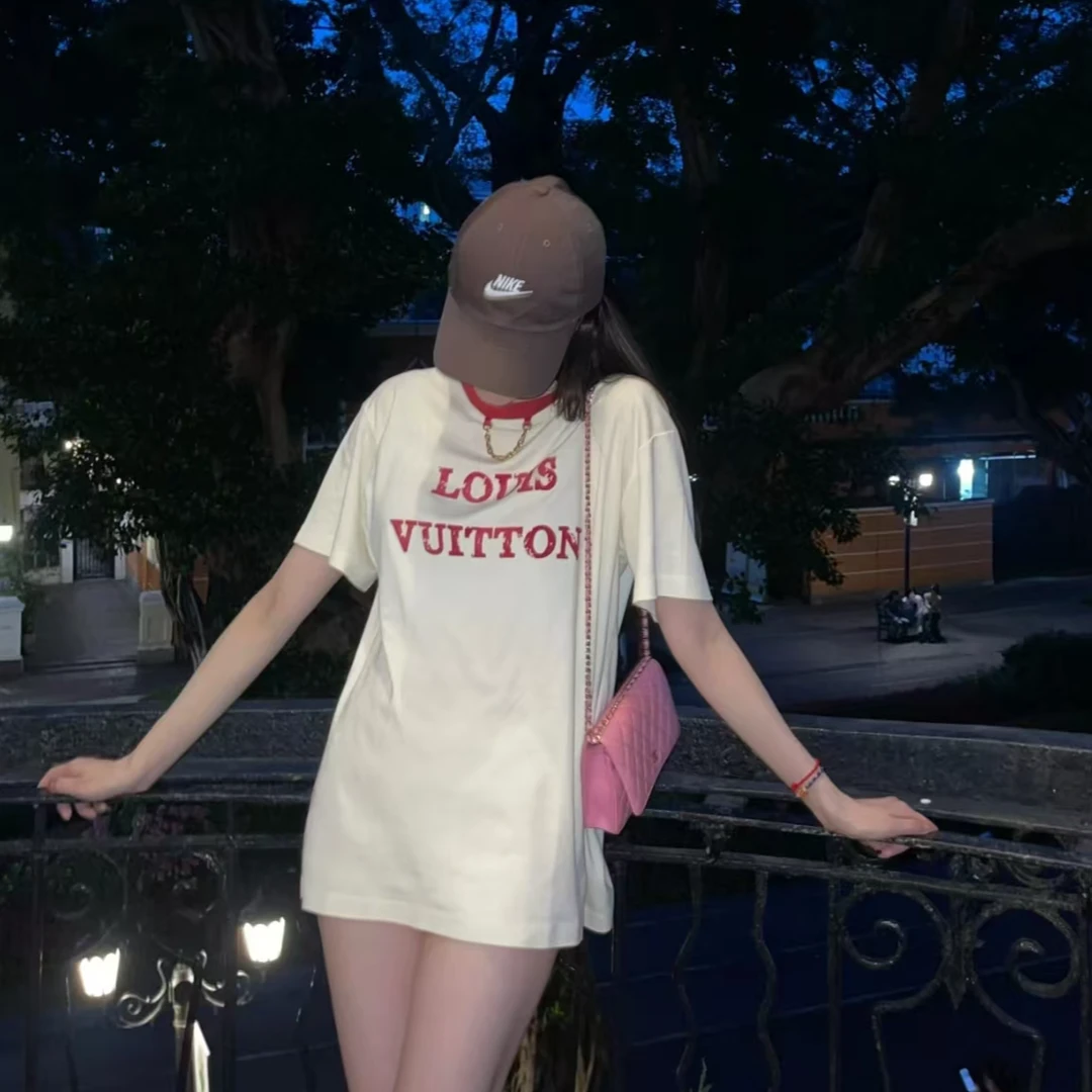 未使用 LouisVuitton/路易威登 链条字母短袖 黄色M/XS