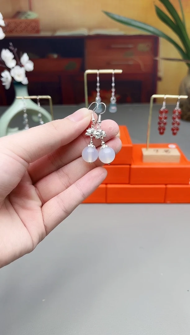 未镶嵌耳钉玛瑙/玉髓116