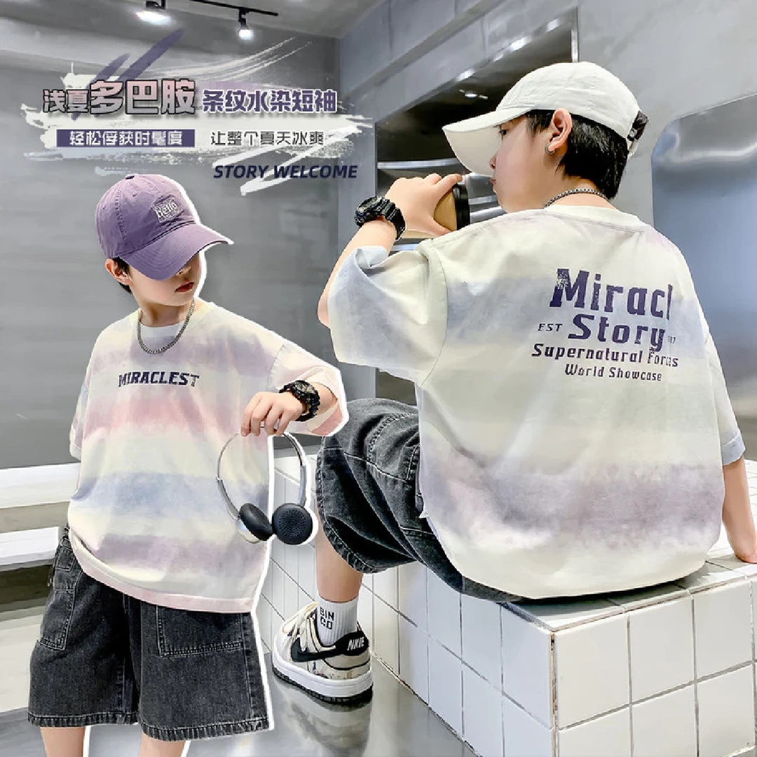 【100%纯棉】儿童T恤短袖2025年夏季新款中大童男童夏款男孩半袖潮T