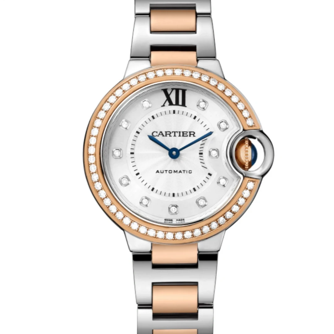 99新 Cartier/卡地亚 蓝气球 WE902078 36间金原钻 机械女款 单表