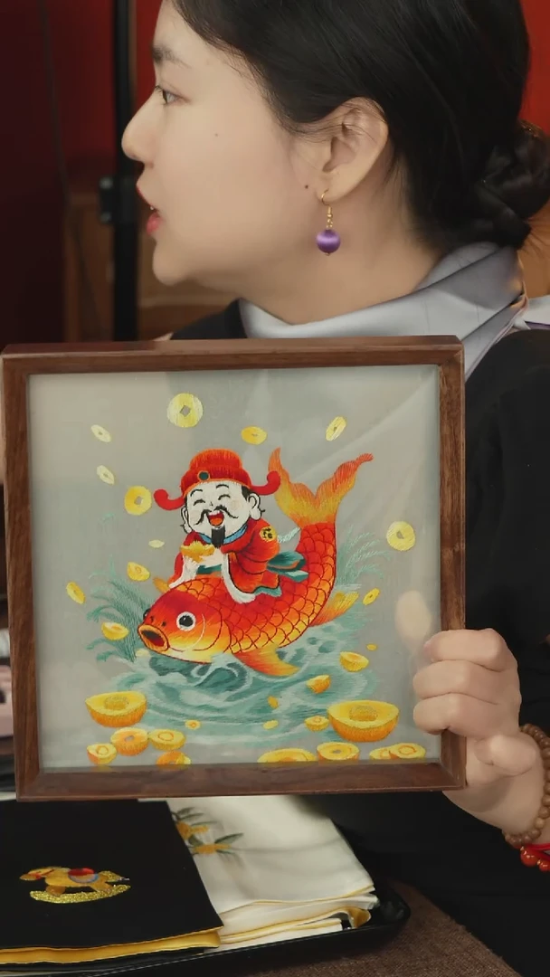 刺绣闪购非遗苏绣摆件