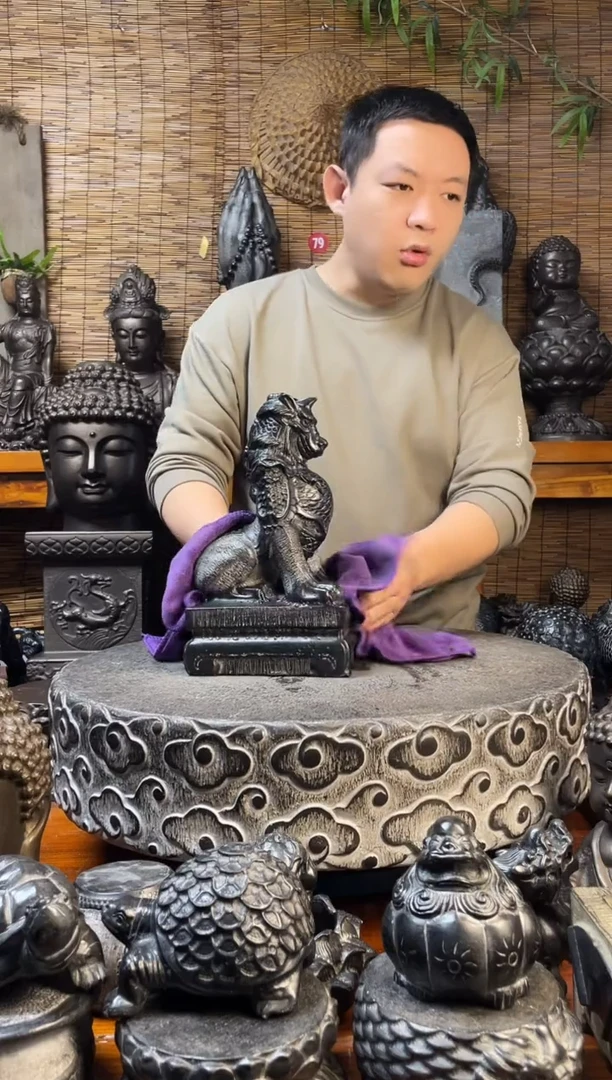 石材30獬豸天然青石雕刻