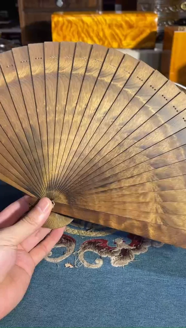 乌木类成套家具金丝楠扇子 2