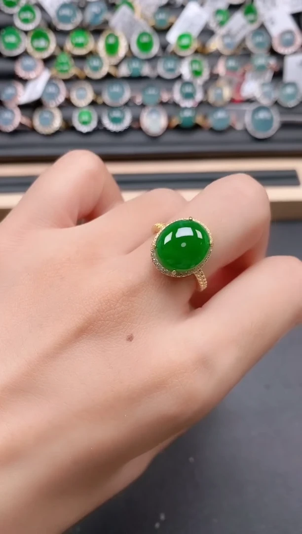 银S925镶嵌戒指翡翠11111