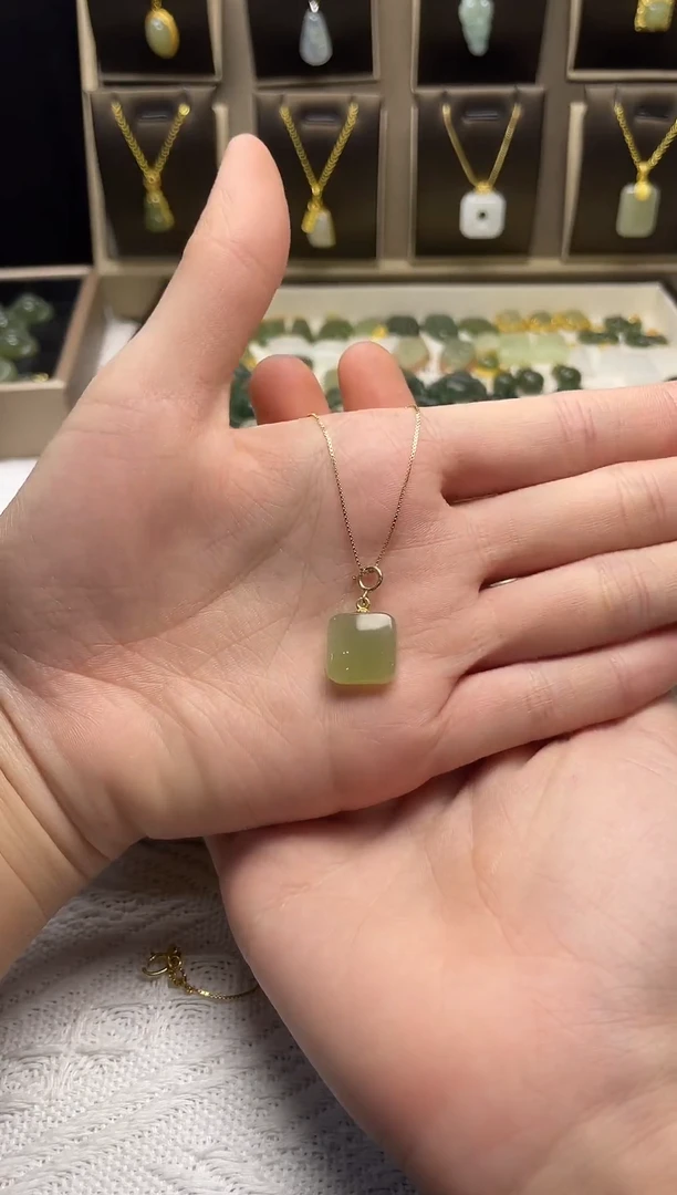 吊坠(不含链)银S925镶嵌和田玉吊坠(不含链) 银S925镶嵌 和田玉