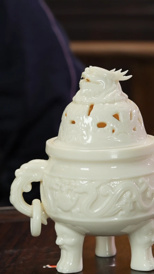 摆件陶海*【陈明良大师作品】龙纹香炉