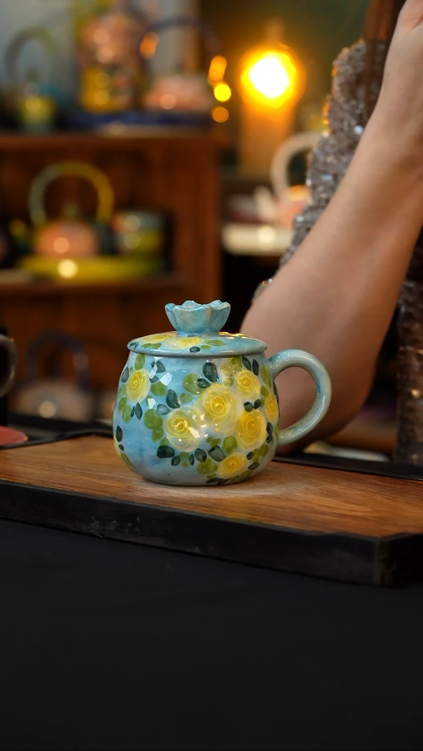 杯手绘心瓷陶瓷浮力