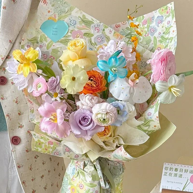 【花儿乐】新款花漾甜心风华纸加厚牛皮纸520花束纸花店diy制作