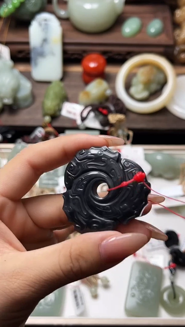 和田玉未镶嵌吊坠(不含链)若羌毛毛矿青花时来运转9006579