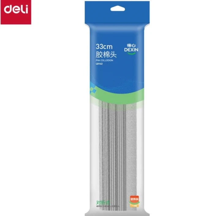 得力LQ142对折款33cm胶棉头 胶棉拖把吸水拖把替换胶棉头