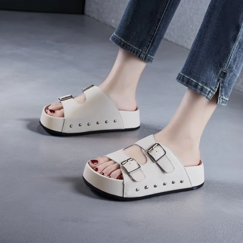 法式博肯软底防滑凉拖鞋2357