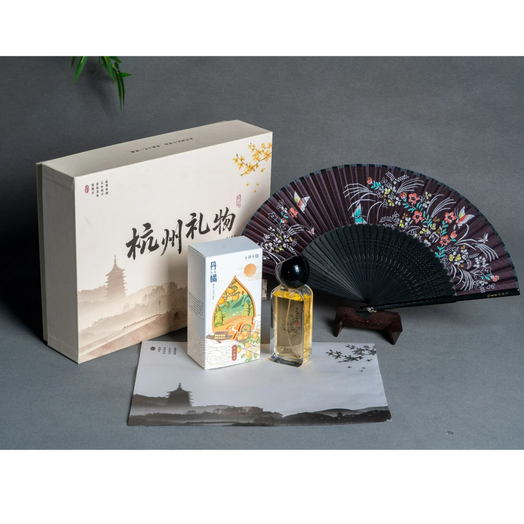 十月十日教师节香水国风扇子礼盒持久留香女士香水礼盒套装