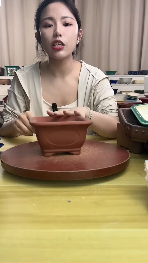 紫砂花盆浅草紫砂花盆微瑕