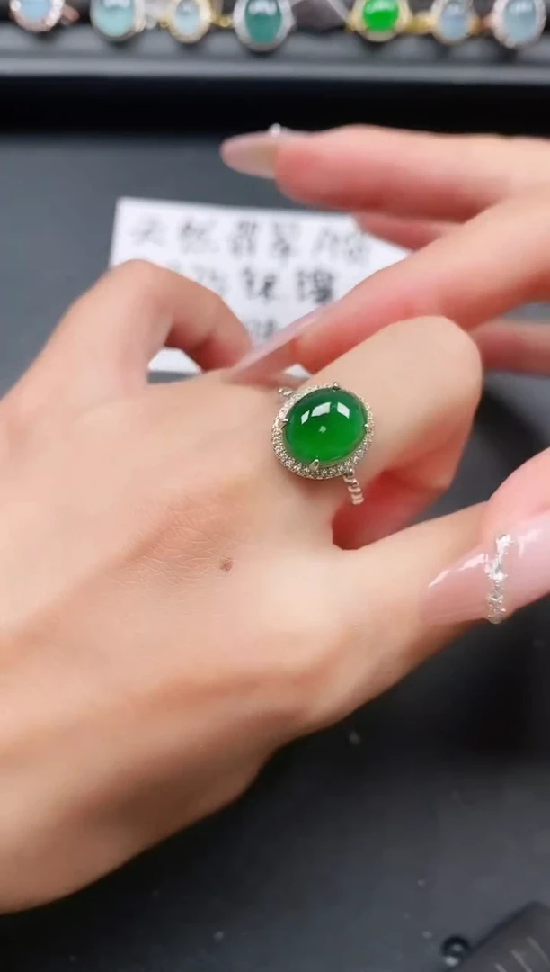 银S925镶嵌戒指翡翠11111