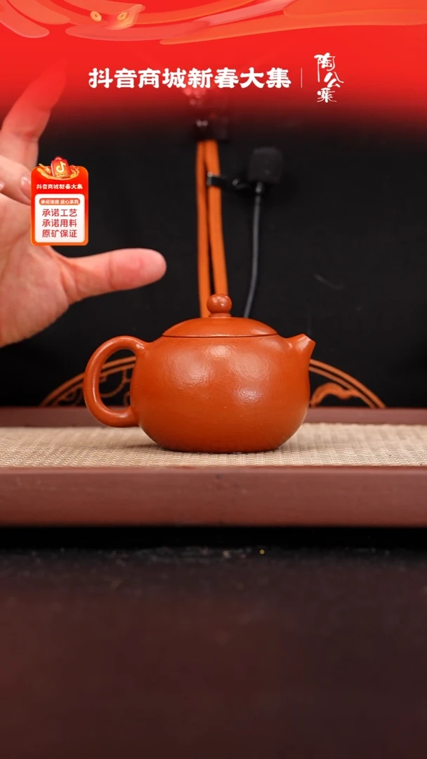 【闪购商品】紫砂茶壶全手工黄龙山朱泥西施200