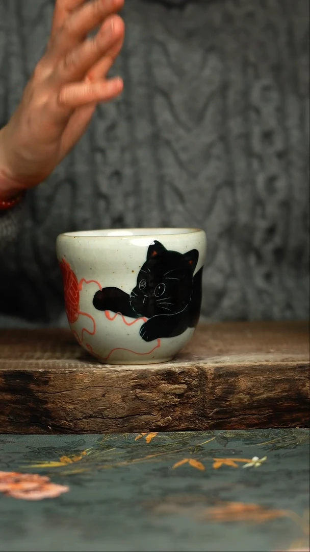 【闪购商品】杯釉下彩手工手绘同款陶器