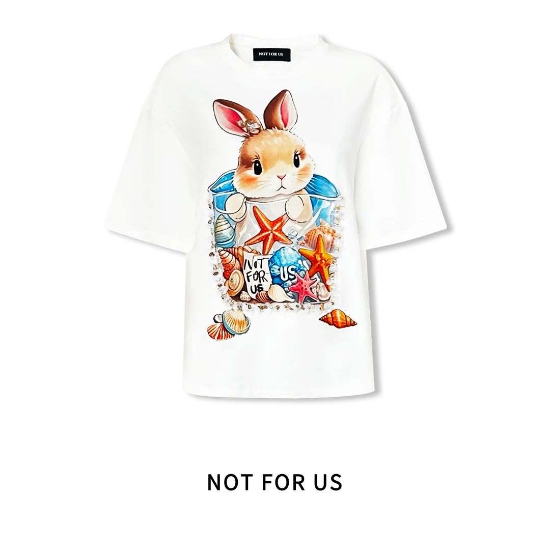 NOT FOR US25SS白色贝壳兔短袖