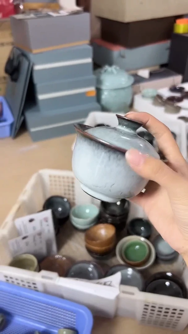 龙泉云间青瓷小米茶器