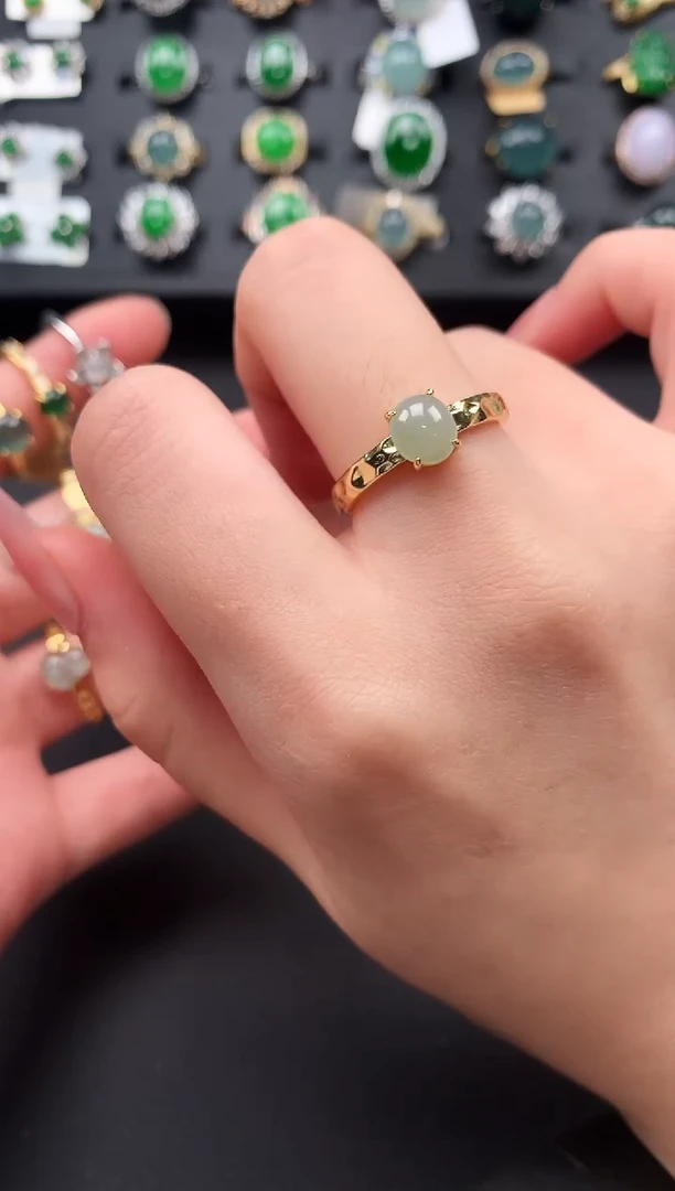 【闪购商品】翡翠戒指银S925镶嵌783451