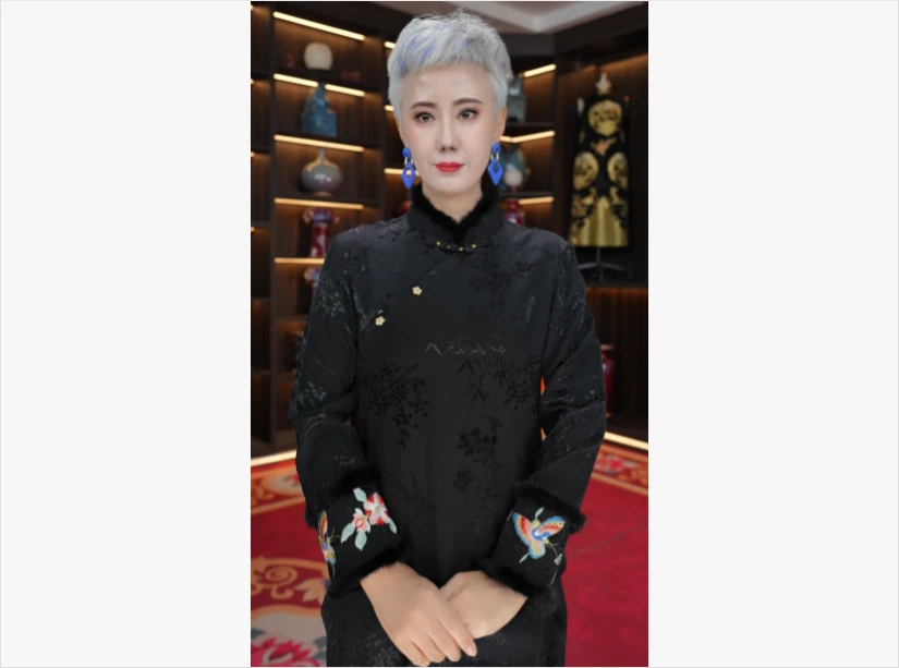 【乔诗绣】新中式国风立领提花上衣2537-DDXW