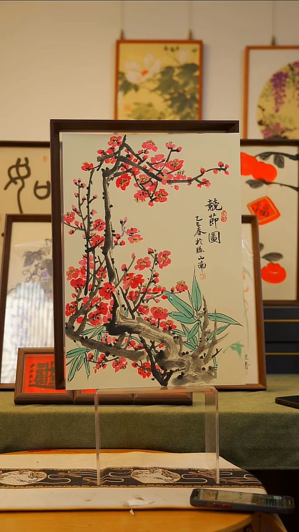 国画A3不落名绘画带框发货613