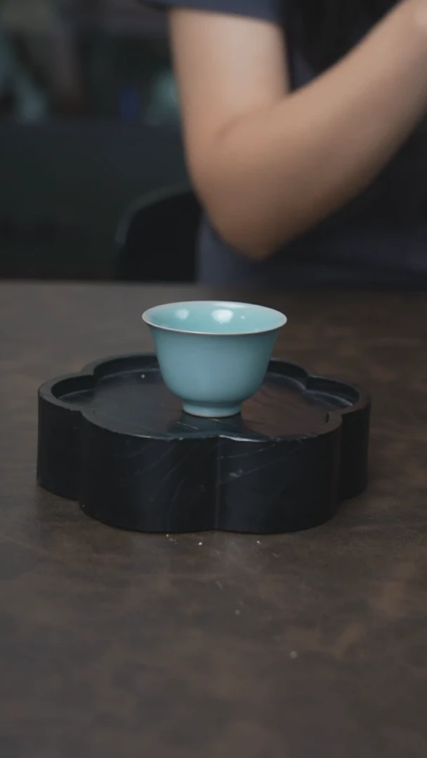 铃铛杯 汝瓷 （拾汝）（天青）