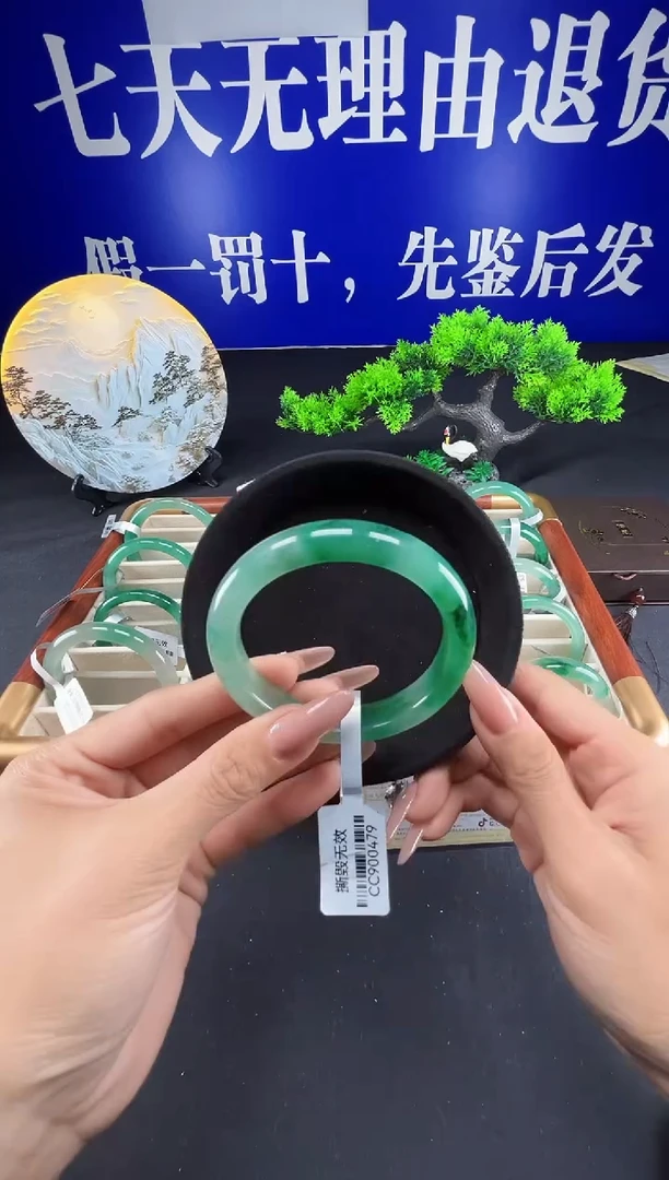 未镶嵌手镯石英质玉（非洲翠）圈口59