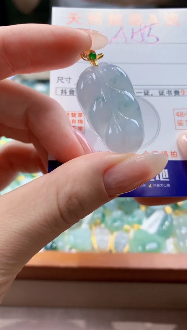 翡翠未镶嵌颈饰  天然A货翡翠挂件