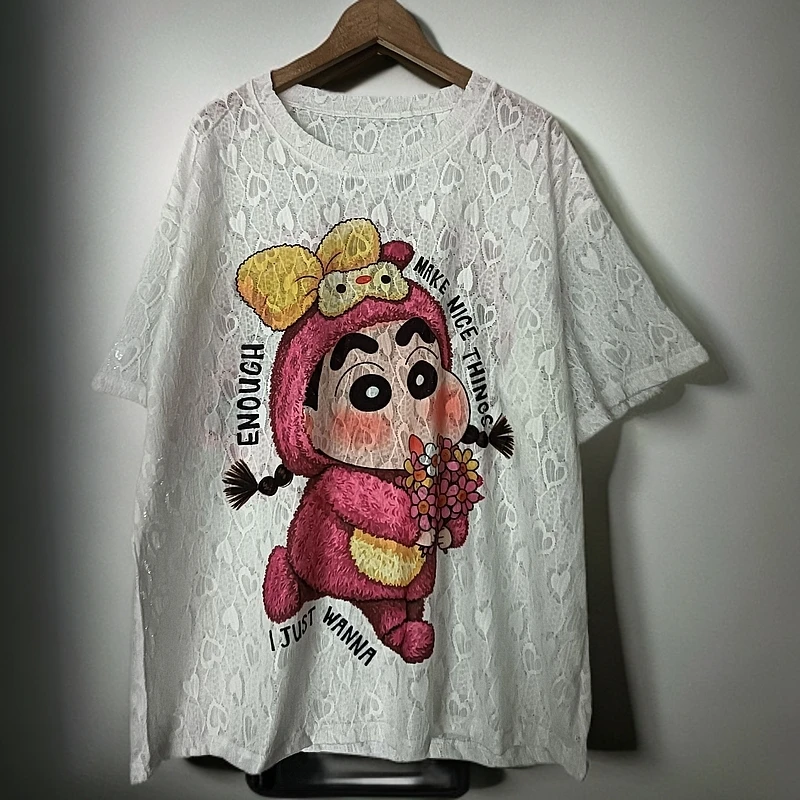 6828大码女装夏季镂空短袖