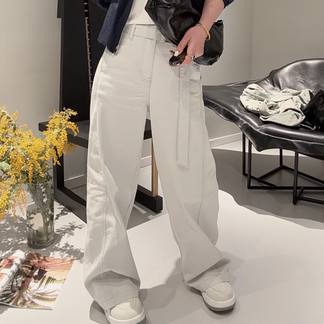FANYE 2025春夏新款设计感百搭休闲飘带牛仔裤60609
