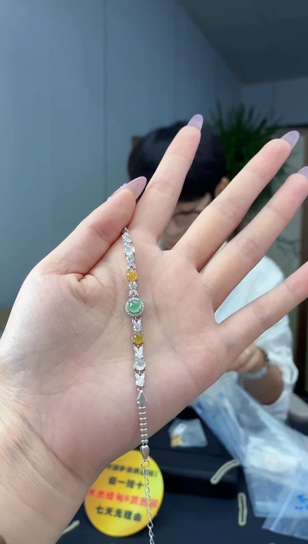 银S925镶嵌手链翡翠11111111111
