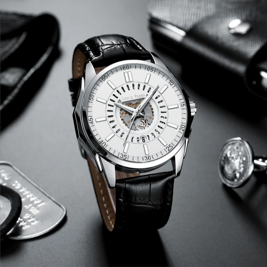 【成总专属】白针太阳神时尚潮流大气个性男士腕表日历款-心