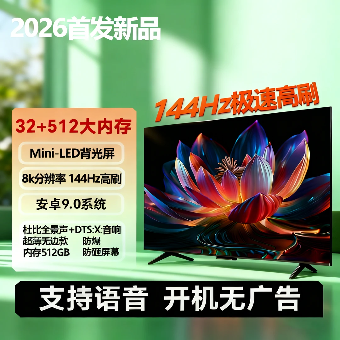 【50英寸长112高62】智能语音超高清护眼超薄液晶网络蓝牙电视机