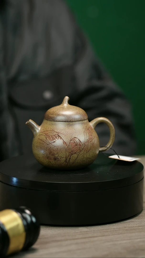 茶壶紫砂道*H1988李琴柴烧虾趣茄瓜