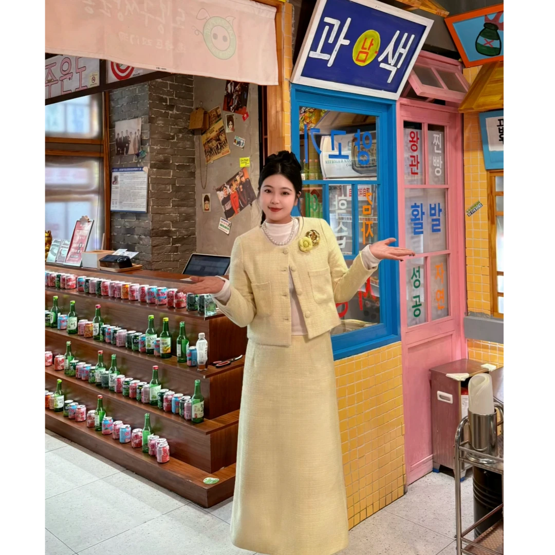 【张张定制】2025新款百搭显瘦重工轻奢小香风两件套2502