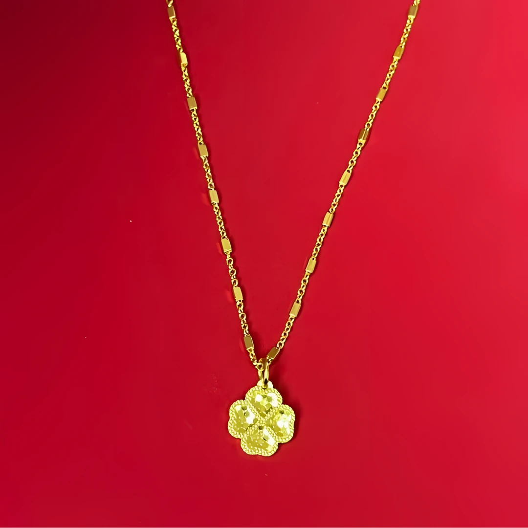 CHUANSHE/传奢 新镭射四叶草气质链子首饰轻奢经典金色百搭KL002