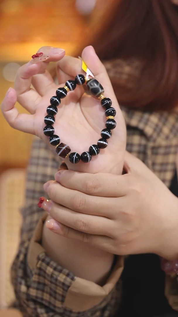 【闪购商品】玛瑙/玉髓颈饰未镶嵌Q31565富甲药师手串