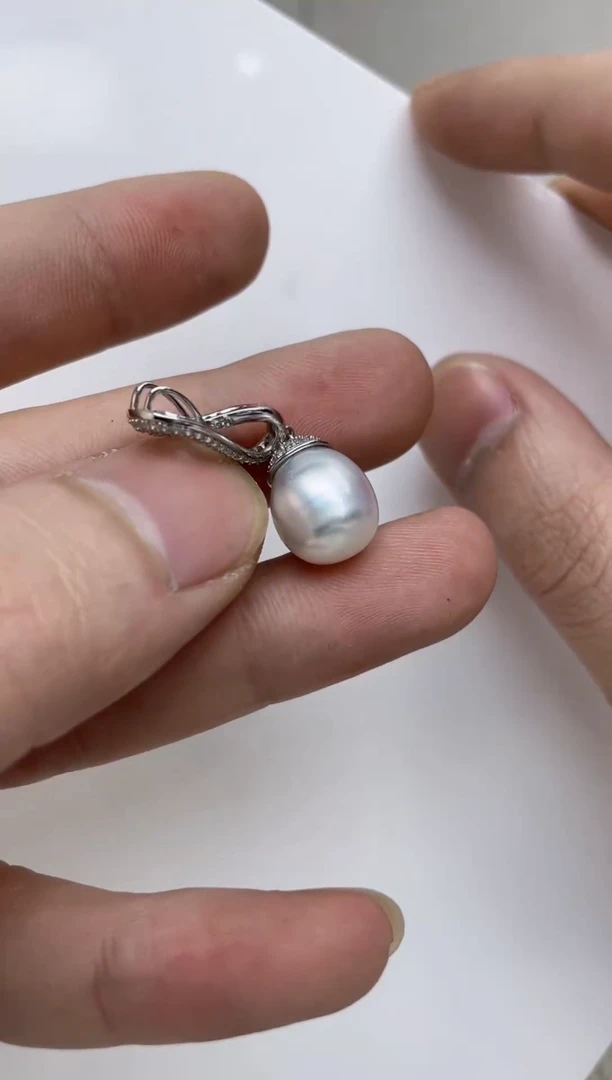 颈饰银S925镶嵌海水珍珠