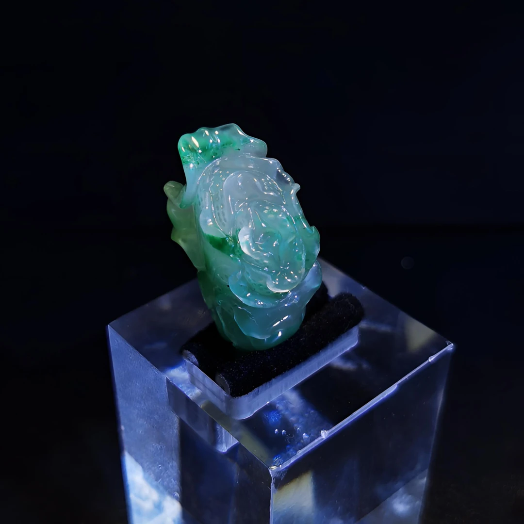 冰润飘绿招财翠玉白菜男女款玉石