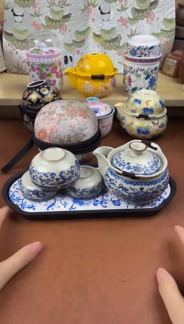 陶陶瓷茶具摆件旅行套组