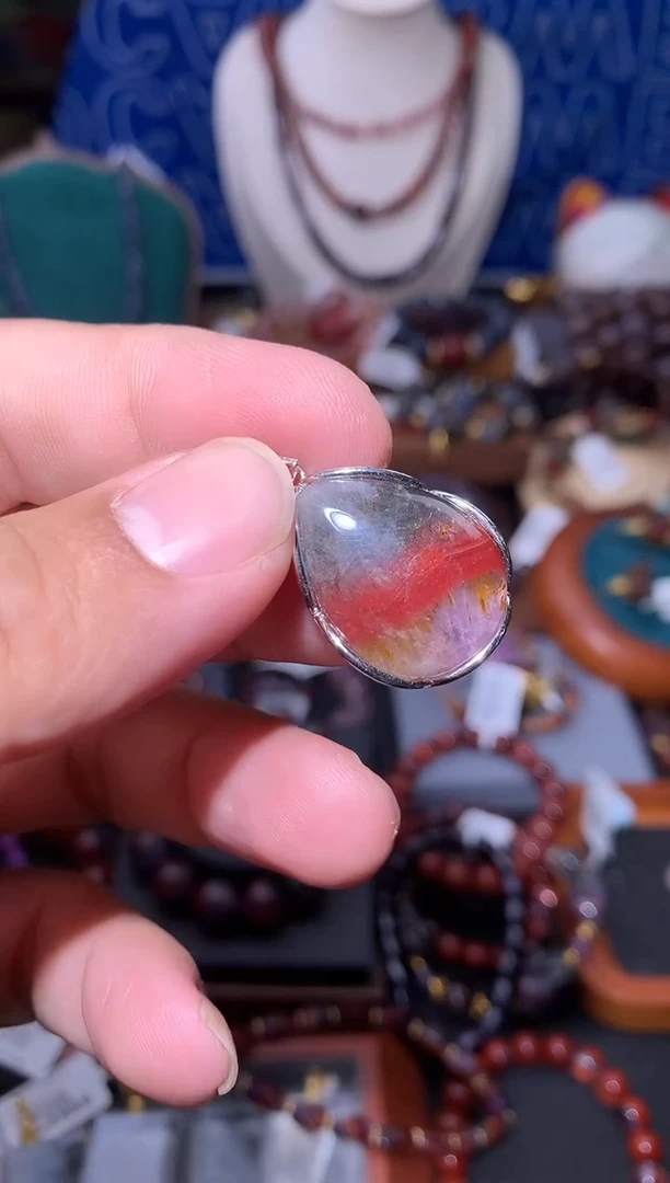 未镶嵌珠宝半成品水晶瓜**姐极光水滴吊坠