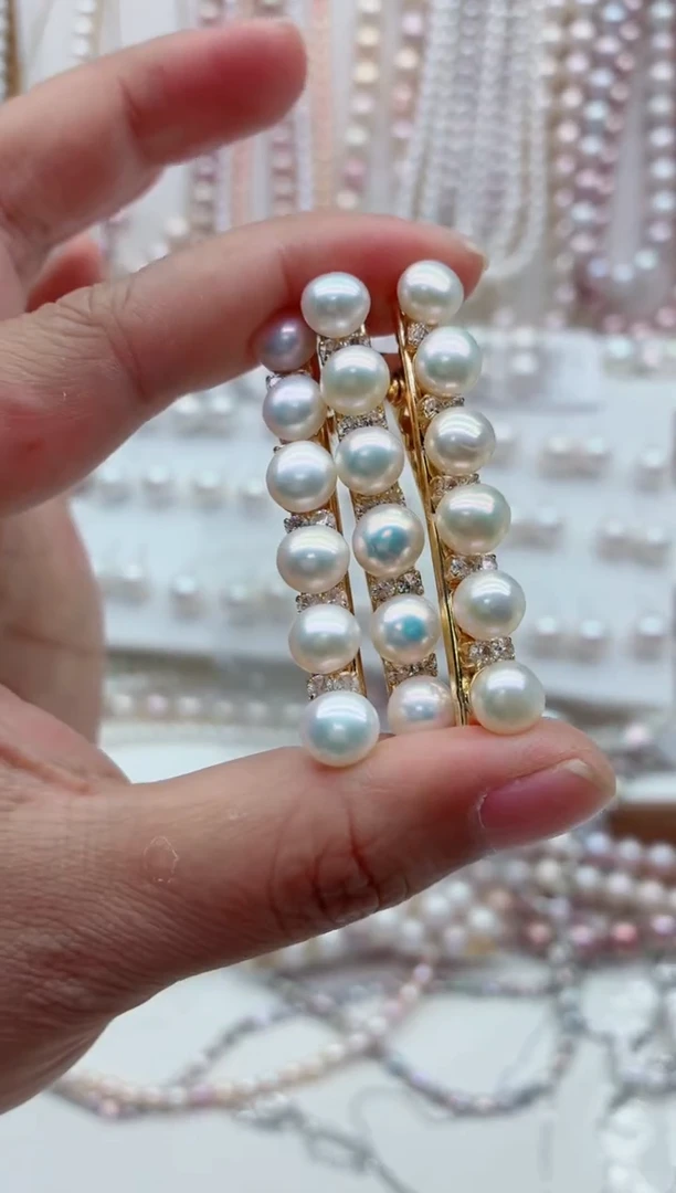 合金淡水珍珠发夹多样性发其一，非无暇