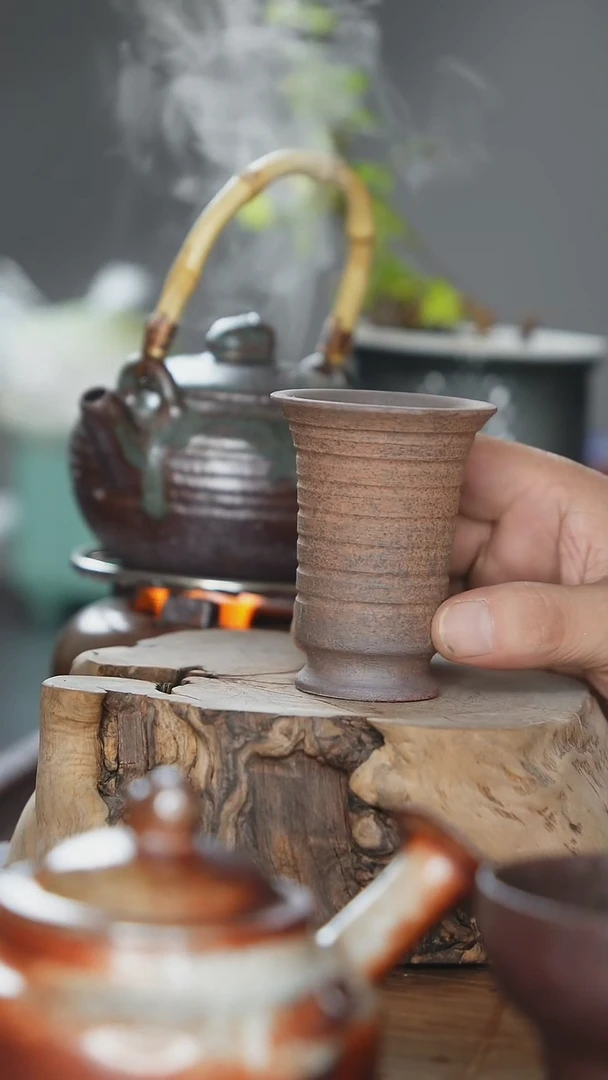 紫砂全手工闻香杯（南蛮烧）