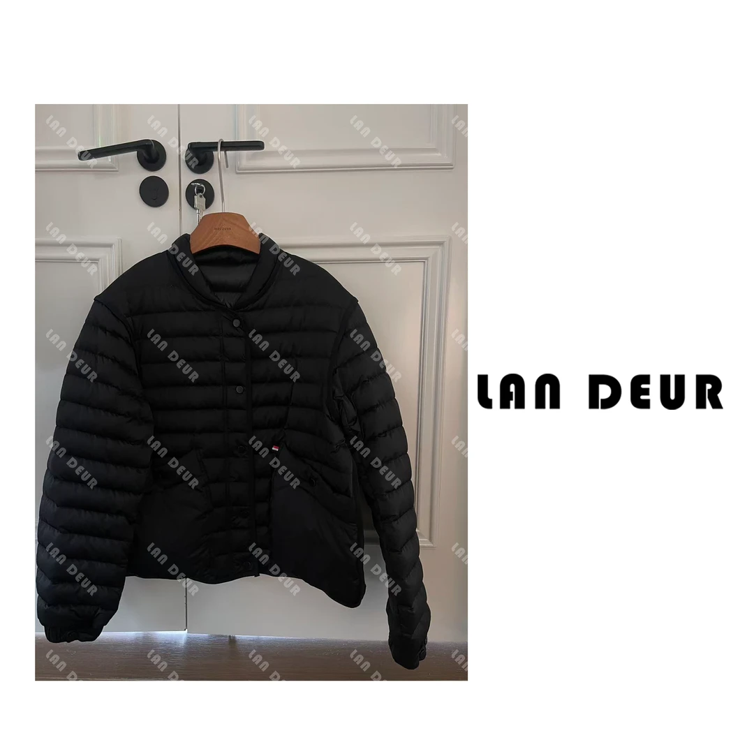 【冬日变奏曲】黑色排骨羽绒服不连帽时尚百搭经典冬季保暖外套女